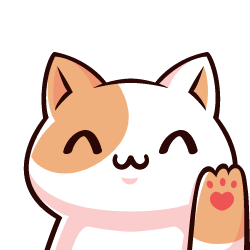 Cute cat waving.