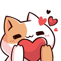 Cute cat with a heart.